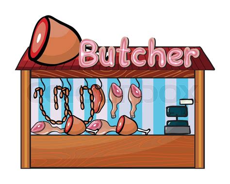 A butcher shop | Stock vector | Colourbox