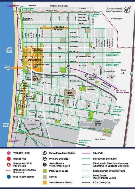 Santa monica bike path map - Map of santa monica bike path (California ...