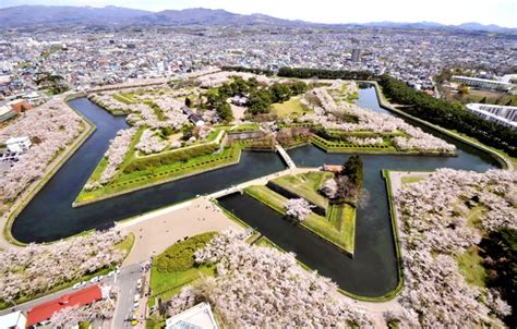 Wallpaper design, Park, Japan, panorama, channel, Hakodate, Goryokaku Park images for desktop ...