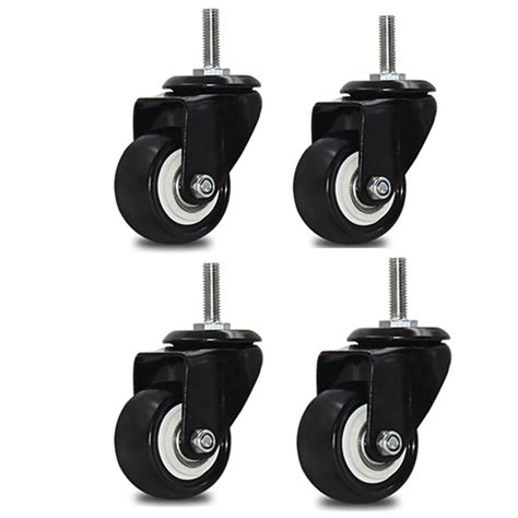 1.5''/2'' Swivel Casters Wheel 4pcs M10 PU Rubber Swivel Casters with 360 Degree Each Wheel ...