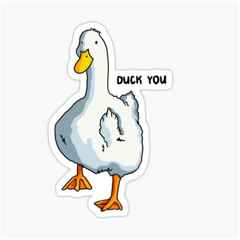 ""Duck You" Design" Sticker for Sale by dasaristickers | Redbubble