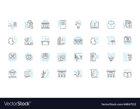 Corporate training linear icons set development Vector Image