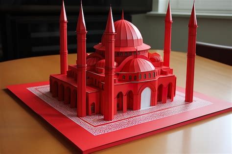 Premium AI Image | Mosque paper cut art 3D model