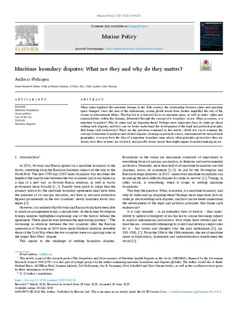 Maritime Boundary Disputes What Are They and Why D | PDF | Territorial ...