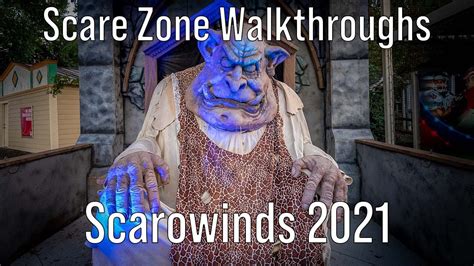 Walkthrough of all the Scare Zones at Scarowinds during the Carowinds ...