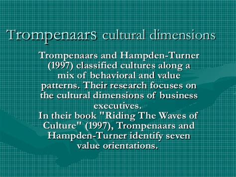 Trompenaars cultural dimensions