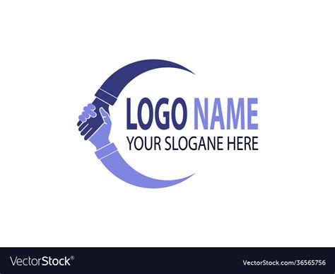 Hand shake logo design Royalty Free Vector Image