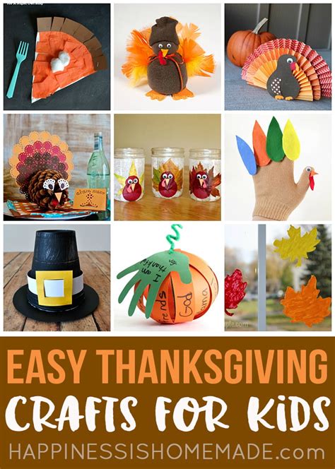 Easy Thanksgiving Crafts for Kids to Make - Happiness is Homemade