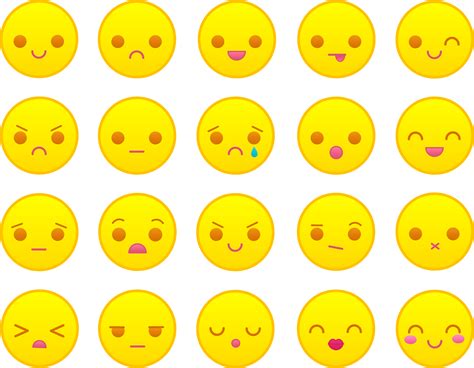 Yellow Emoticons Set - Free Clip Art