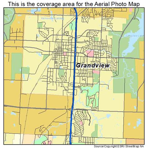 Aerial Photography Map of Grandview, MO Missouri