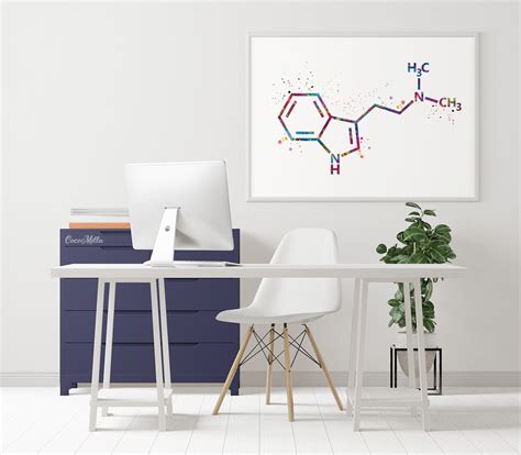 DMT Molecule Watercolor Print Chemical Molecule Symbol Wall | Etsy