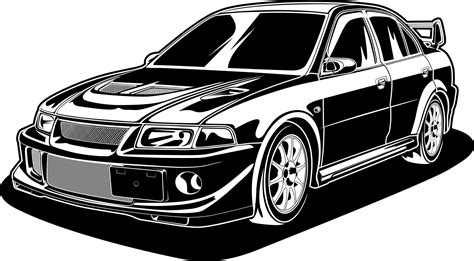 Black and white car vector illustration for conceptual design 7478409 Vector Art at Vecteezy