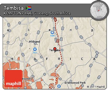 Free Shaded Relief Map of Tembisa