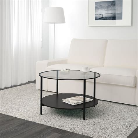 VITTSJÖ coffee table, black-brown/glass, 291/2" - IKEA