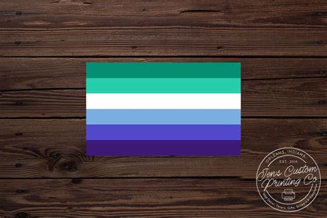 Gay Men Pride Flag Decal waterproof Blue Green and White - Etsy