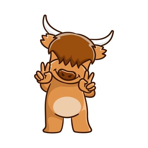 Cute Highland cow cartoon clipart with funny pose vector illustration 17748658 Vector Art at ...