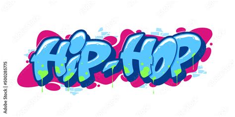 Hip hop font in graffiti style. Vector illustration. Stock Vector ...