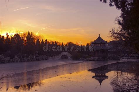 The Lotus Pond in Baoding City, China. the Famous Ancient Garden Stock ...