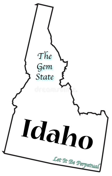 Idaho State Motto and Slogan Stock Illustration - Illustration of outline, land: 90154779