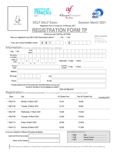 Fillable Online Where to take your DELF - DALF exam in United States of ...