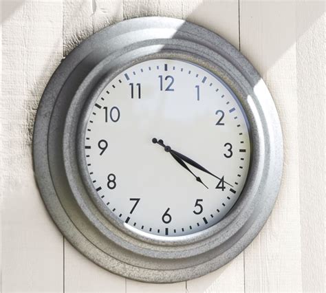 Galvanized Metal Oversized Outdoor Clock | Pottery Barn