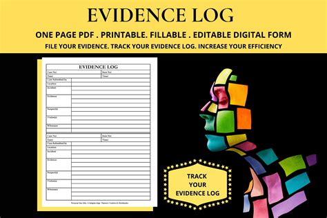 Evidence Log Sheet Form Book Template Evidence Recovery Collection Log ...