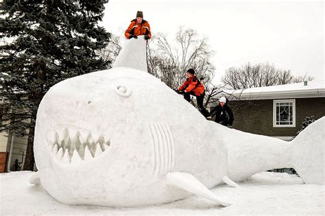 Every Winter, These 3 Brothers Create Stunning Snow Sculptures In Their ...