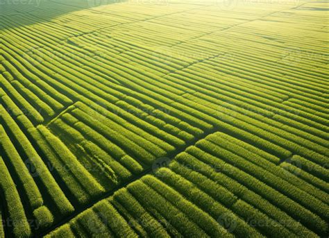 Aerial view of a vast field of crop plantation. AI Generated 28287421 ...