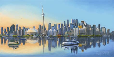 Toronto Magical Skyline Matted Print - Robert The Artist