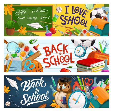 Back to School, classroom chalkboard and supplies 16545342 Vector Art ...