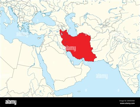 Red map of IRAN inside white map of the Middle East Stock Vector Image & Art - Alamy