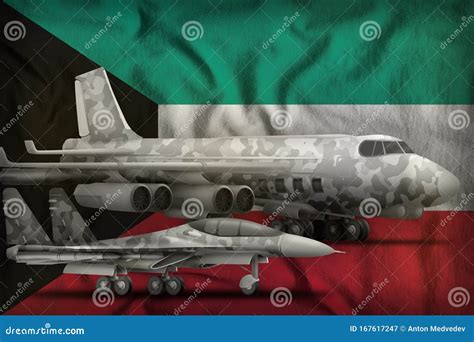 Kuwait Air Forces Concept on the State Flag Background. 3d Illustration ...