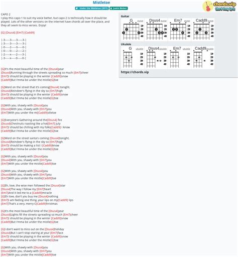 Chord: Mistletoe - tab, song lyric, sheet, guitar, ukulele | chords.vip