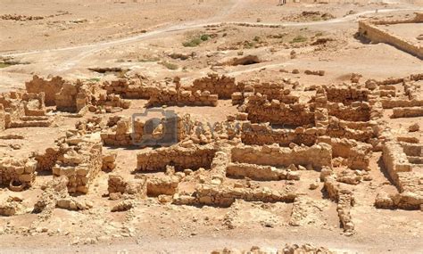 Ruins of ancient Masada fortress in the desert in Israel by slavapolo Vectors & Illustrations ...