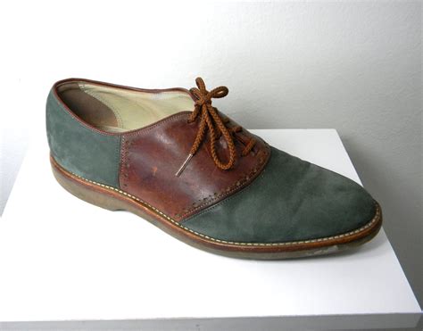 Teal Suede Vintage Men's Oxford Saddle Shoes by FatherOrcaVintage