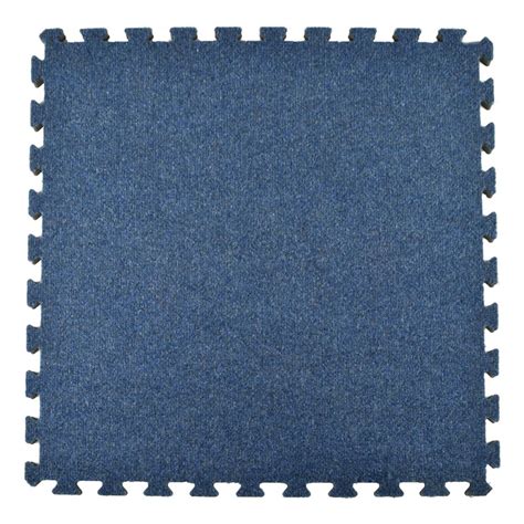 Greatmats Royal Blue Carpet Velour Plush 10 ft. x 10 ft. x 5/8 in. Interlocking Carpet Tile 96. ...