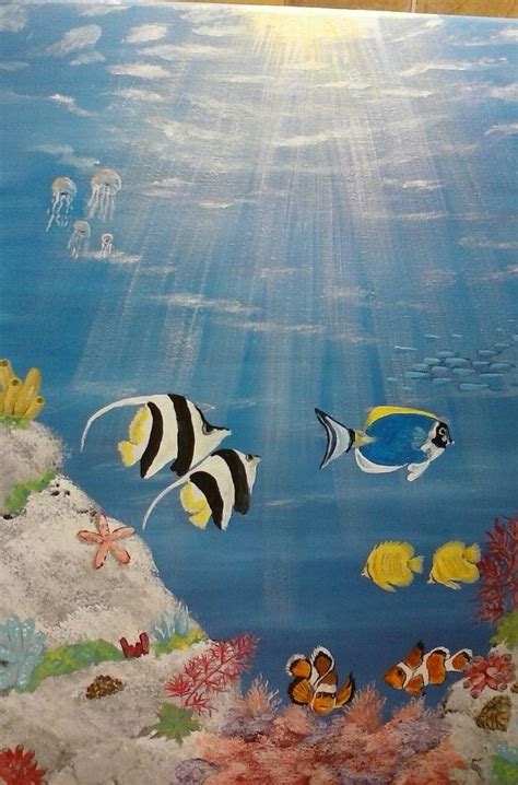 Sea painting, Underwater painting, Fish painting