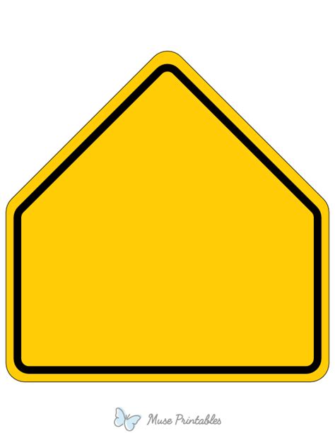 Printable Blank Yellow School Zone Sign
