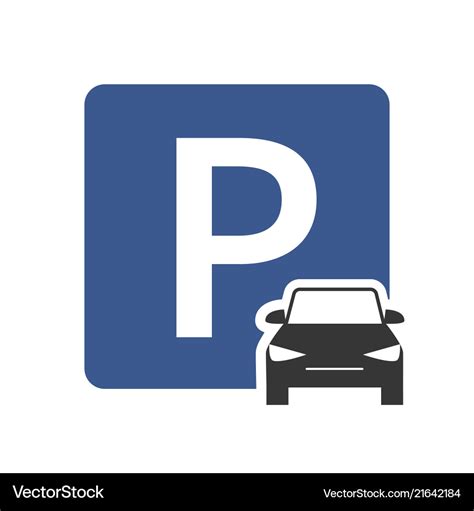 Parking zone icon with car symbol top view Vector Image