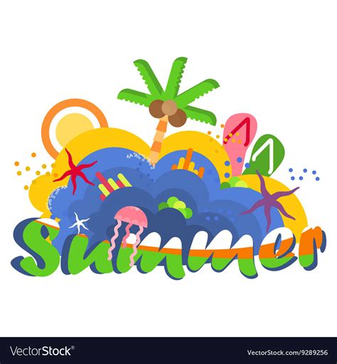 Bright summer logo Royalty Free Vector Image - VectorStock