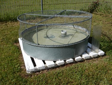 Image: Evaporation pan at the East Armidale weatherstation. The pan is mounted on a