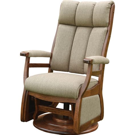 Buckeye Rockers Gliders Pairs Swivel Glider with Padded Arms | Wayside Furniture | Wood Rockers