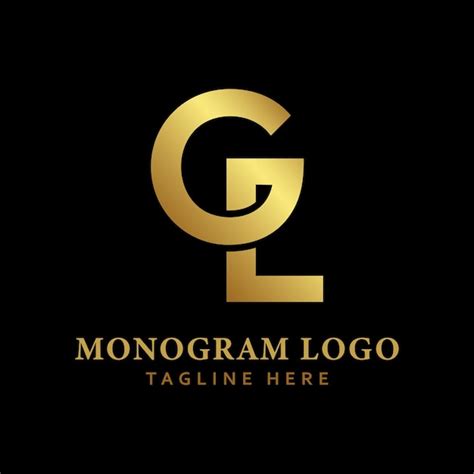 Logo nero e oro con il logo del monogramma della lettera gl | Vettore ...