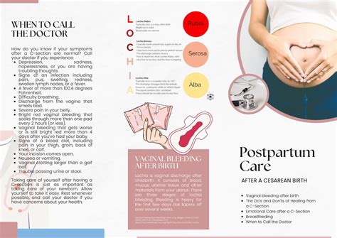 Postpartum CARE FOR CS Brochure - VAGINAL BLEEDING AFTER BIRTH Lochia is vaginal discharge after ...