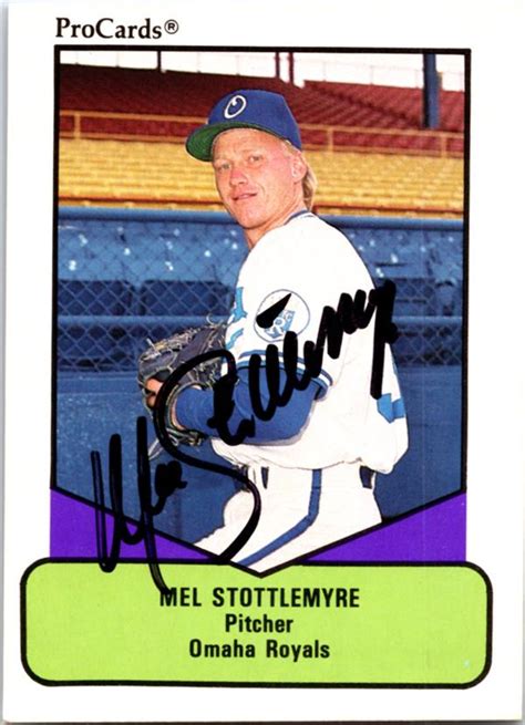 Mel Stottlemyre autographed baseball card (Omaha Royals) 1990 ProCards #601