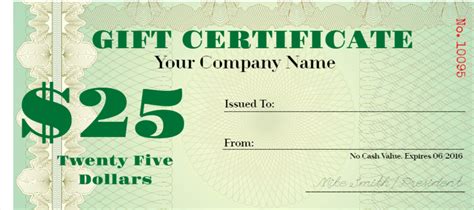 Fake Money Gift Certificate Template | Lamoureph Blog