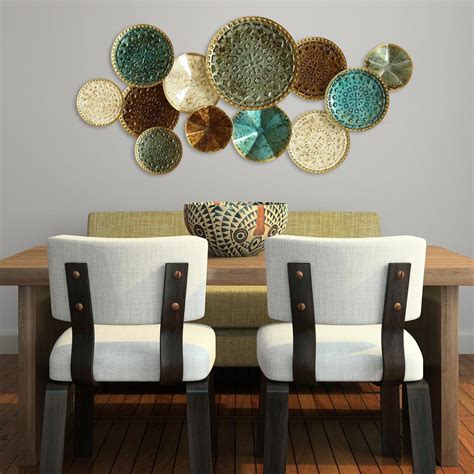 Stratton Home Decor Multi Metal Plate Wall Decor-S01657 - The Home Depot