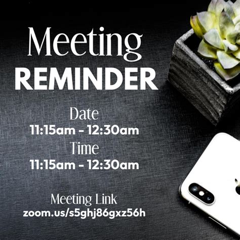 Copy of meeting time reminder | PosterMyWall