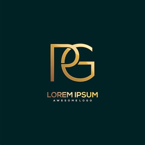 Premium Vector | Letter pg logo luxury gold color illustration