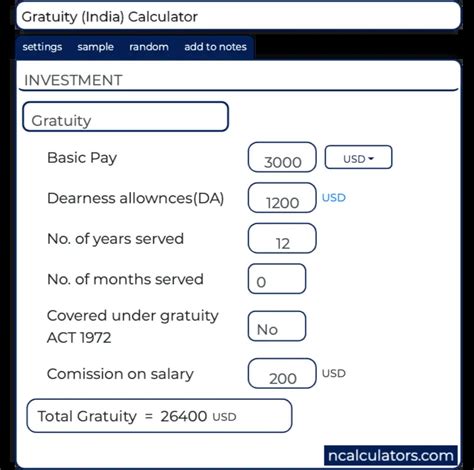 Gratuity (India) Calculator